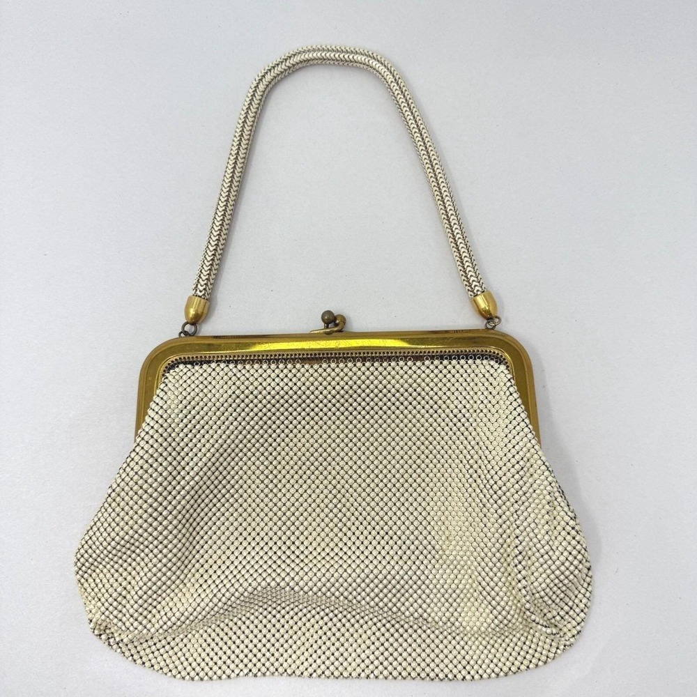 Whiting & Davis Co Mesh Bag USA Made Art Deco Vintage Kiss Lock Top Closure